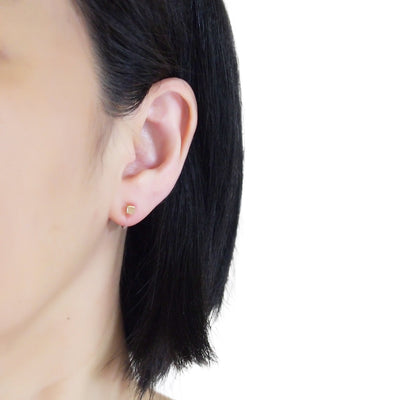 Square Rhinestone and Gold Invisible Clip On Stud Earrings - miyabigracejewelry.com