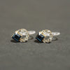Navy Blue Swarovski Hoop Rhinestone Invisible Clip On Stud Earrings - miyabigracejewelry.com