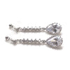 Bridal teardrop cubic zirconia invisible clip on earrings ( silver tone ) - Miyabi Grace