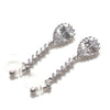 Bridal teardrop cubic zirconia invisible clip on earrings ( silver tone ) - Miyabi Grace