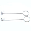 Dangle long silver hoop invisible clip on earrings - Miyabi Grace