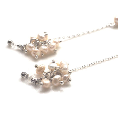 Dangle freshwater pearl invisible clip on earrings - miyabigracejewelry.com