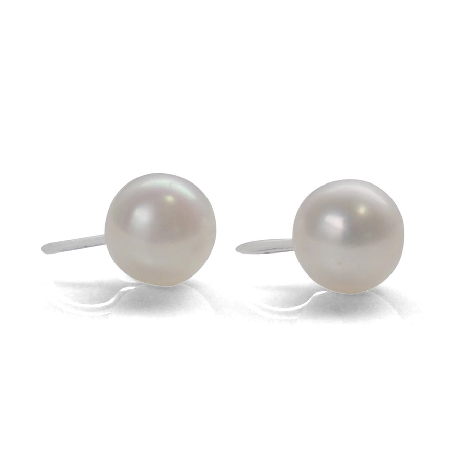 9.5 mm Freshwater pearl invisible clip on stud earrings - miyabigracejewelry.com