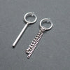 Silver Chain & Bar Invisible Clip On Hoop Earrings - Miyabi Grace