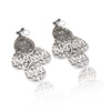 Dangle silver filigree invisible clip on earrings - miyabigracejewelry.com