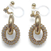 Bridal cubic zirconia micro pave ring invisible clip on earrings ( gold tone ) - miyabigracejewelry.com