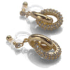 Bridal cubic zirconia micro pave ring invisible clip on earrings ( gold tone ) - miyabigracejewelry.com
