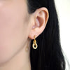Bridal cubic zirconia micro pave ring invisible clip on earrings ( gold tone ) - miyabigracejewelry.com