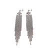 Rhinestone and silver ball chain invisible clip on earrings - miyabigracejewelry.com