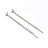 Long silver bar invisible clip on earrings - Miyabi Grace