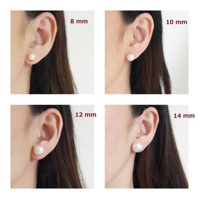 Ivory cotton pearl invisible clip on stud earrings - miyabigracejewelry.com