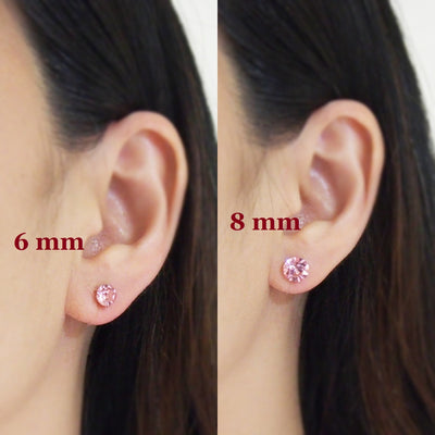 Light rose Swarovski crystal invisible clip on stud earrings - miyabigracejewelry.com
