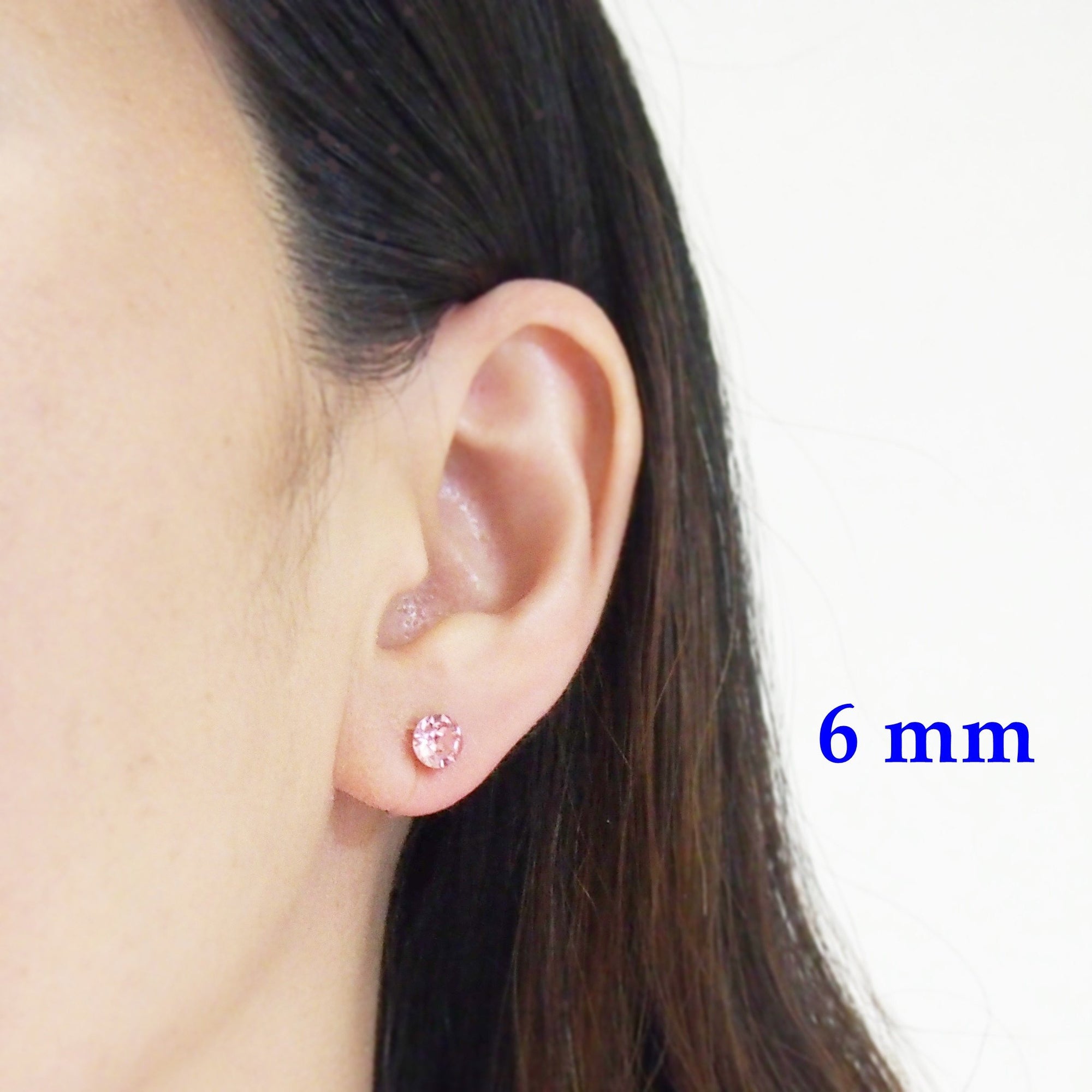 Light rose Swarovski crystal invisible clip on stud earrings - miyabigracejewelry.com