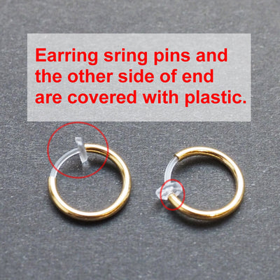 Gold hands clip on hoop earrings - Miyabi Grace