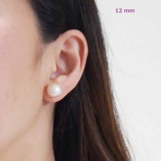 White cotton pearl invisible clip on stud earrings - miyabigracejewelry.com