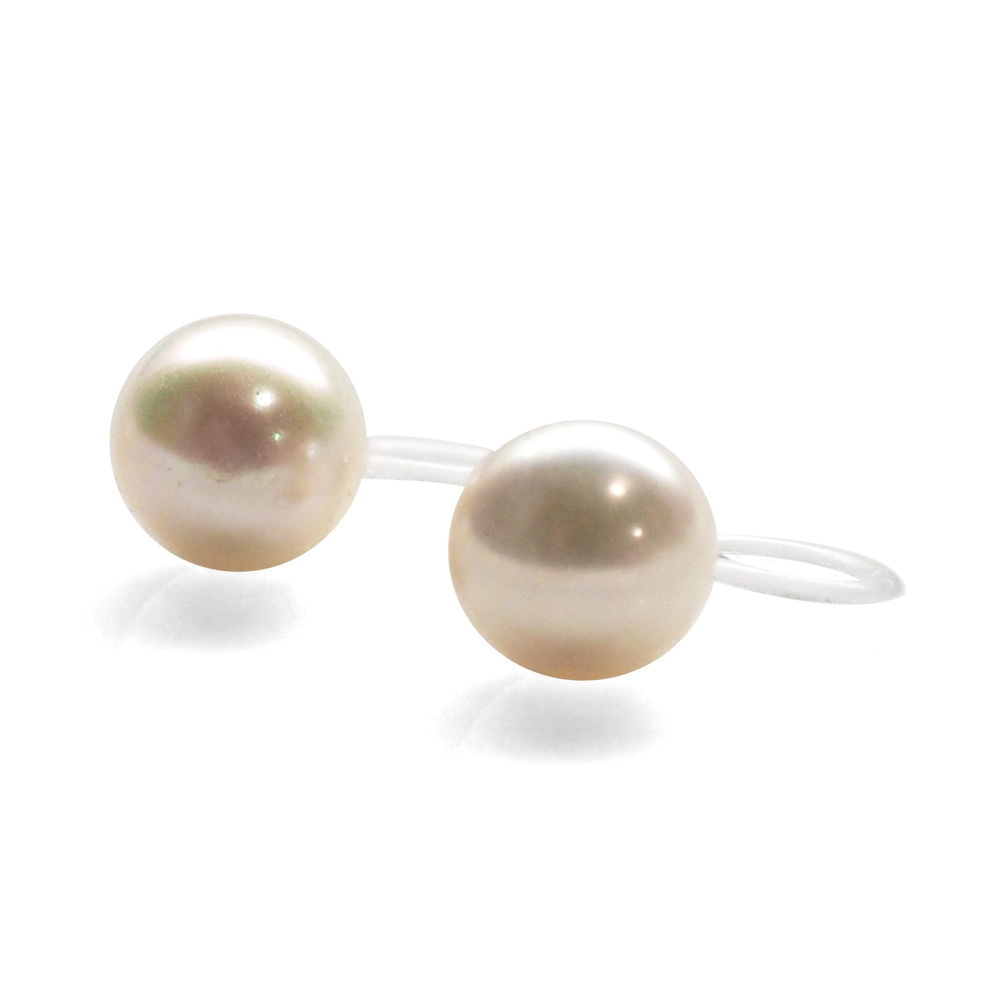 8 mm Freshwater pearl invisible clip on stud earrings - miyabigracejewelry.com