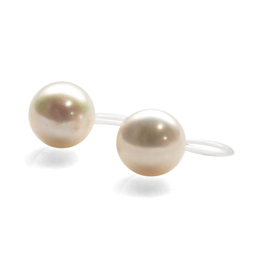 8 mm Freshwater pearl invisible clip on stud earrings - miyabigracejewelry.com