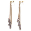 Beige gray beads invisible clip on earrings - miyabigracejewelry.com