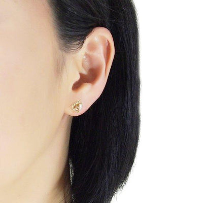Triangle Pink Swarovski Crystal Rhinestone Invisible Clip on Stud Earrings - Miyabi Grace