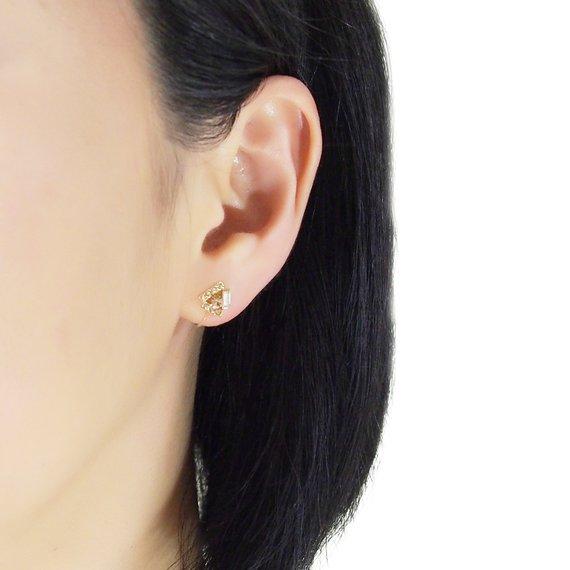 Triangle Pink Swarovski Crystal Rhinestone Invisible Clip on Stud Earrings - Miyabi Grace