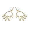 Gold Picasso Hand Invisible Clip On Earrings - Miyabi Grace