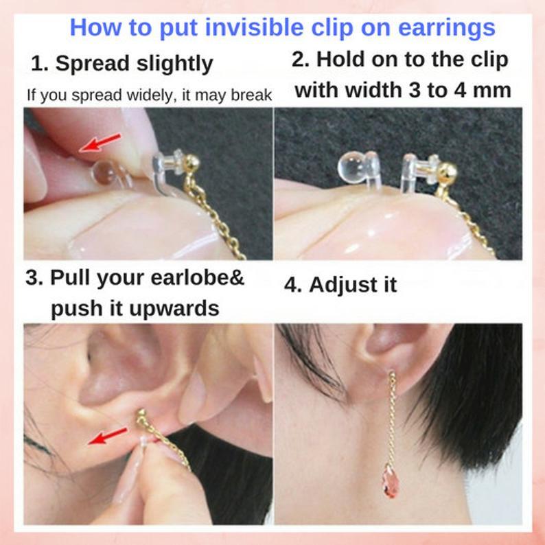 comfortable-pierced-look-Miyabi-Grace-Black-Knot-Invisible-Clip-On-Earrings